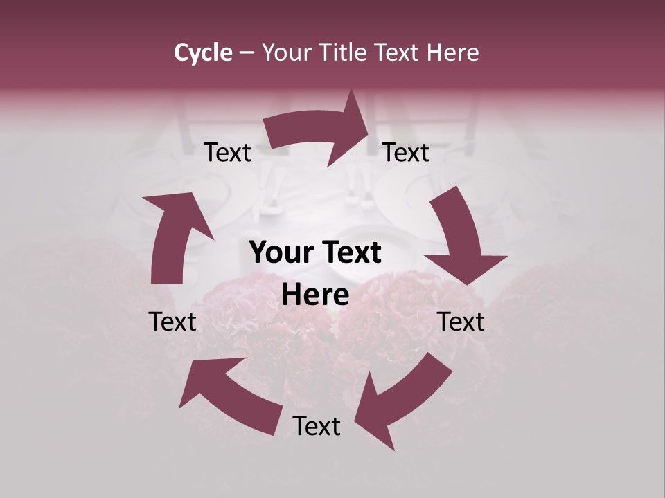 A Table Topped With Pink Flowers And Plates PowerPoint Template