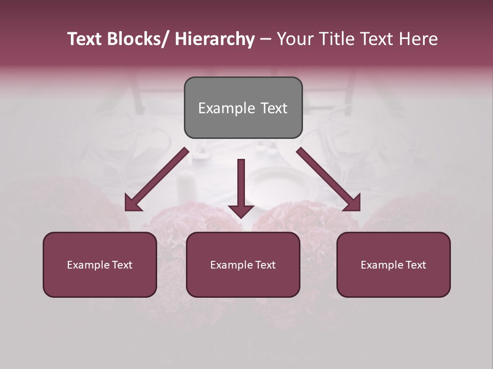 A Table Topped With Pink Flowers And Plates PowerPoint Template
