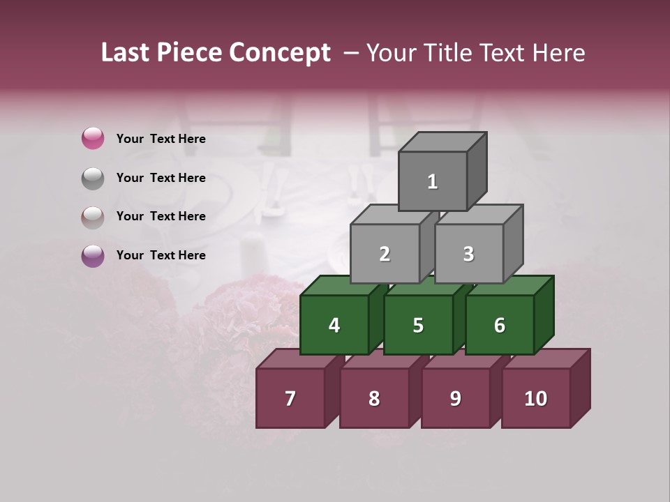 A Table Topped With Pink Flowers And Plates PowerPoint Template