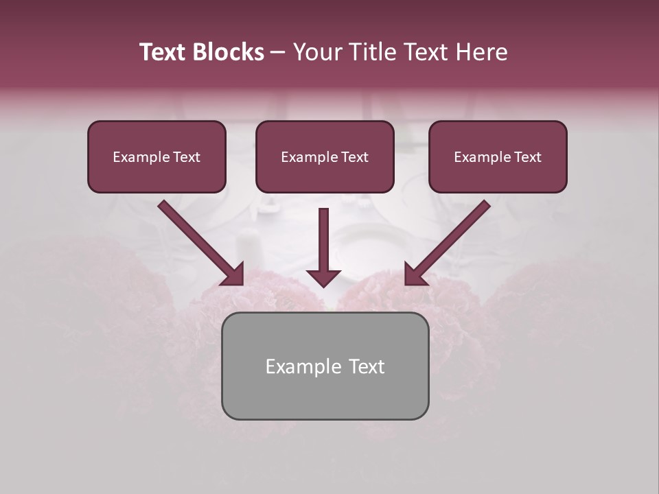 A Table Topped With Pink Flowers And Plates PowerPoint Template