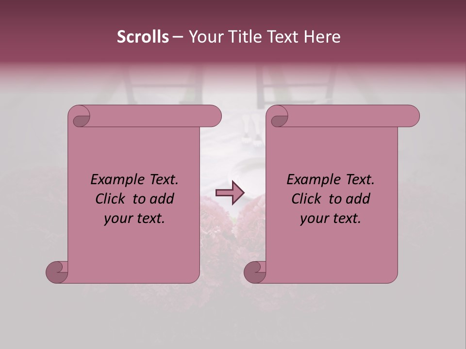 A Table Topped With Pink Flowers And Plates PowerPoint Template