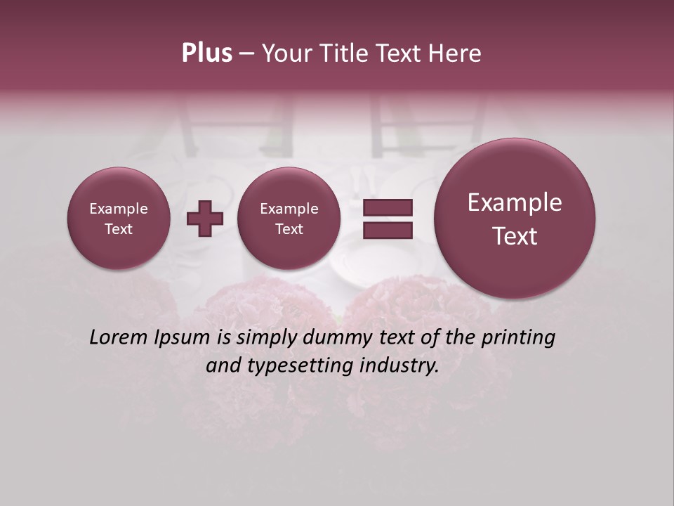 A Table Topped With Pink Flowers And Plates PowerPoint Template