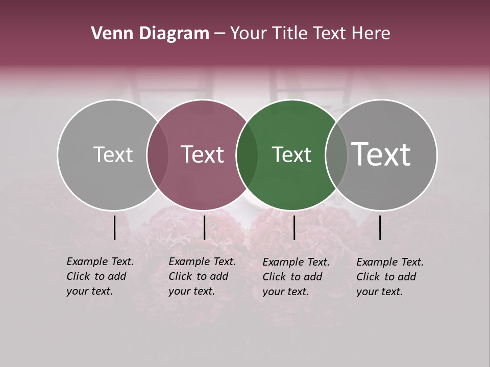 A Table Topped With Pink Flowers And Plates PowerPoint Template