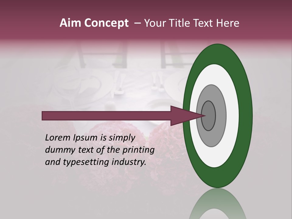 A Table Topped With Pink Flowers And Plates PowerPoint Template