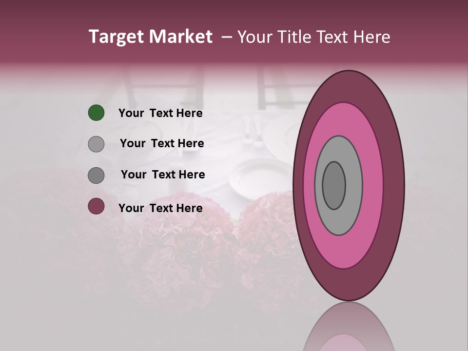 A Table Topped With Pink Flowers And Plates PowerPoint Template