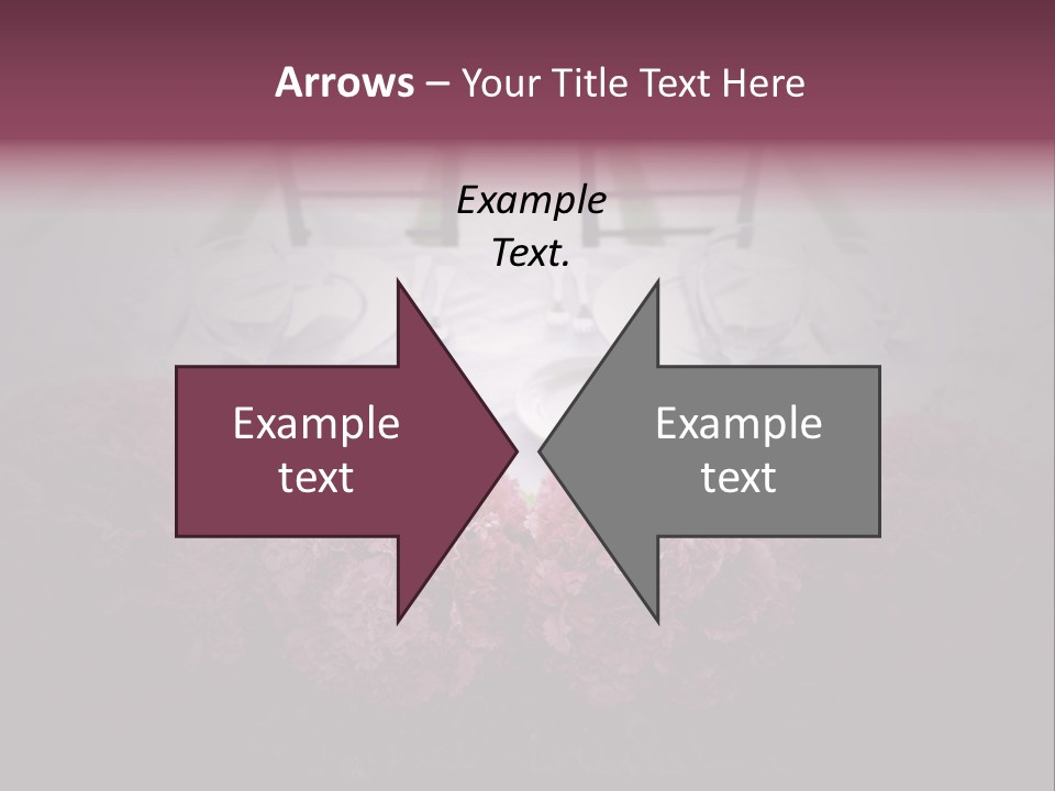 A Table Topped With Pink Flowers And Plates PowerPoint Template