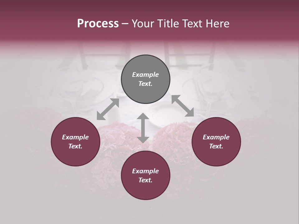 A Table Topped With Pink Flowers And Plates PowerPoint Template