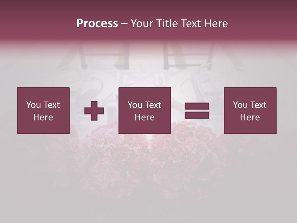 A Table Topped With Pink Flowers And Plates PowerPoint Template