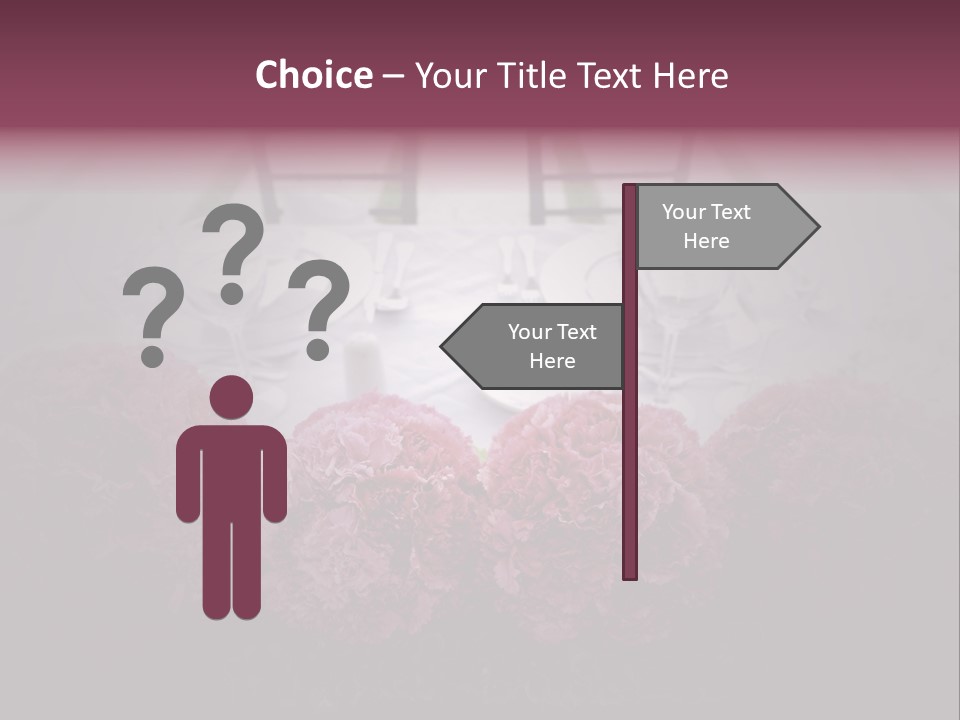 A Table Topped With Pink Flowers And Plates PowerPoint Template