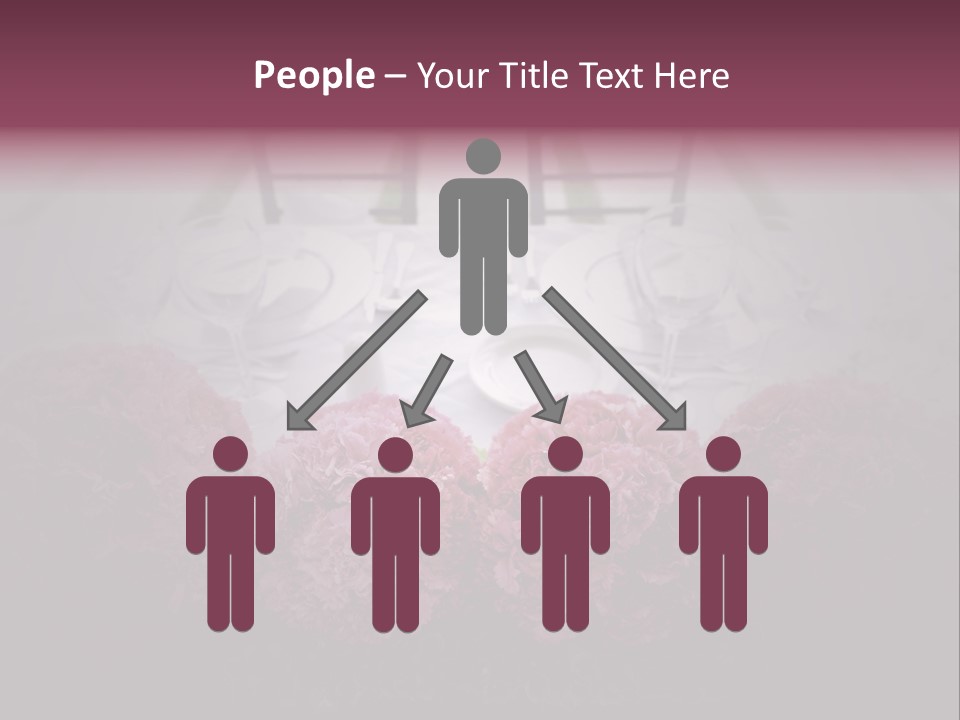 A Table Topped With Pink Flowers And Plates PowerPoint Template