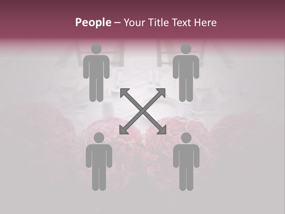 A Table Topped With Pink Flowers And Plates PowerPoint Template