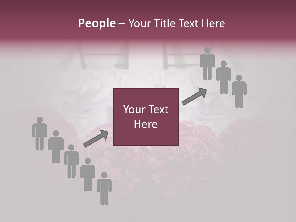 A Table Topped With Pink Flowers And Plates PowerPoint Template