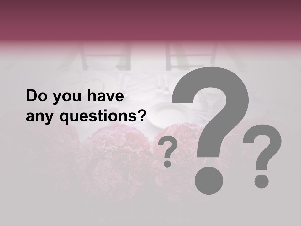 A Table Topped With Pink Flowers And Plates PowerPoint Template