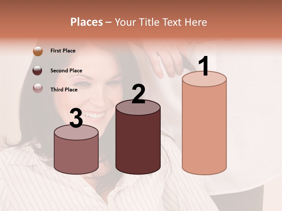 A Woman Getting Her Hair Styled By A Hair Stylist PowerPoint Template