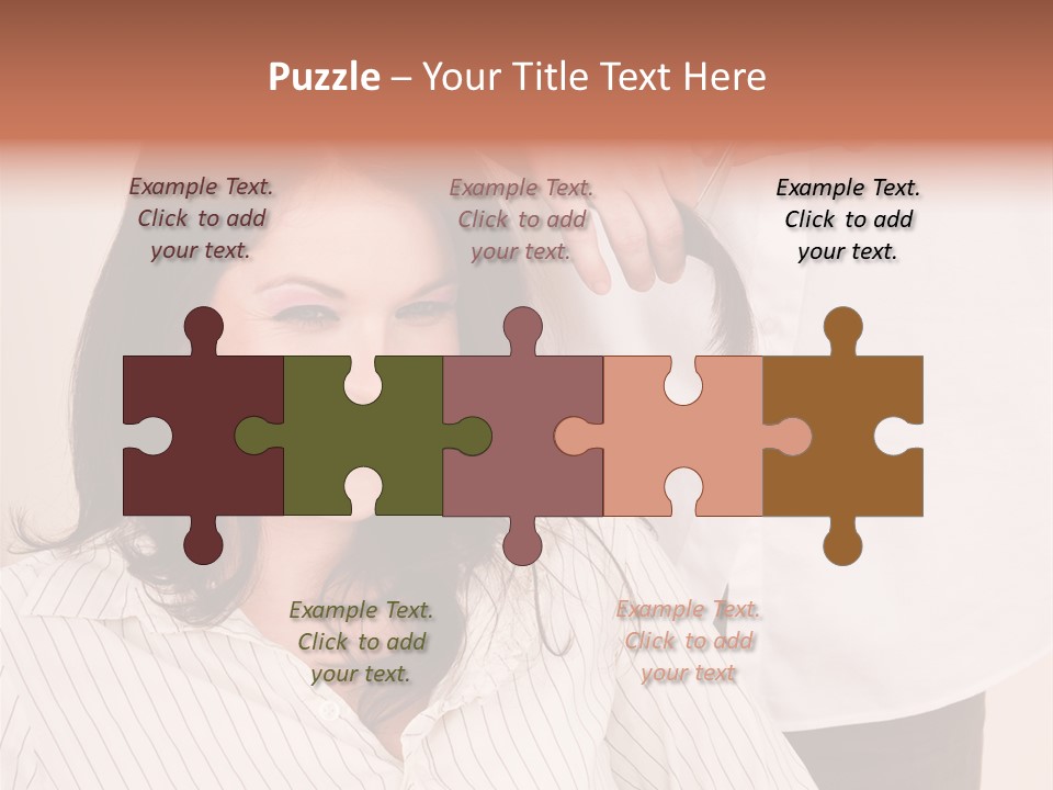 A Woman Getting Her Hair Styled By A Hair Stylist PowerPoint Template