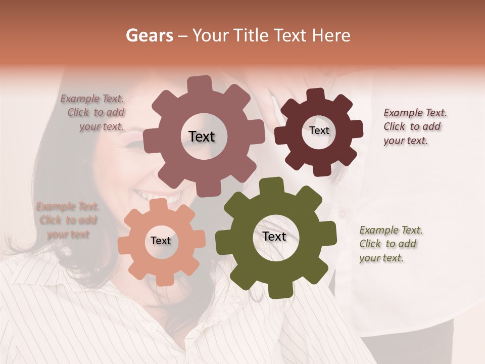 A Woman Getting Her Hair Styled By A Hair Stylist PowerPoint Template