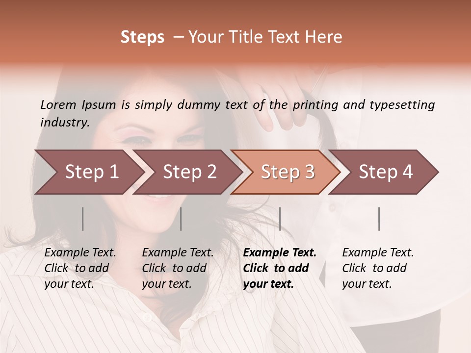 A Woman Getting Her Hair Styled By A Hair Stylist PowerPoint Template