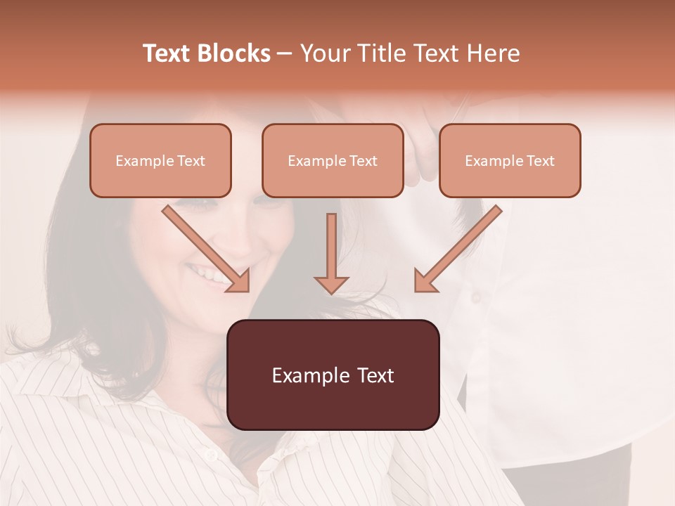 A Woman Getting Her Hair Styled By A Hair Stylist PowerPoint Template