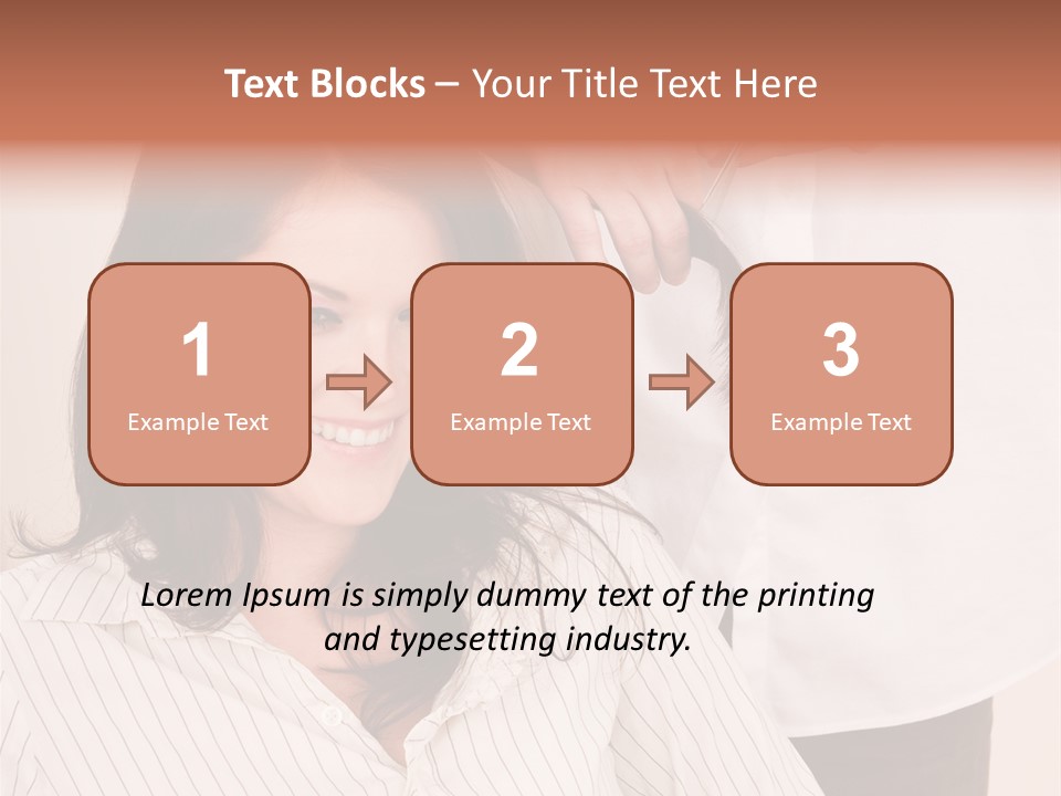 A Woman Getting Her Hair Styled By A Hair Stylist PowerPoint Template