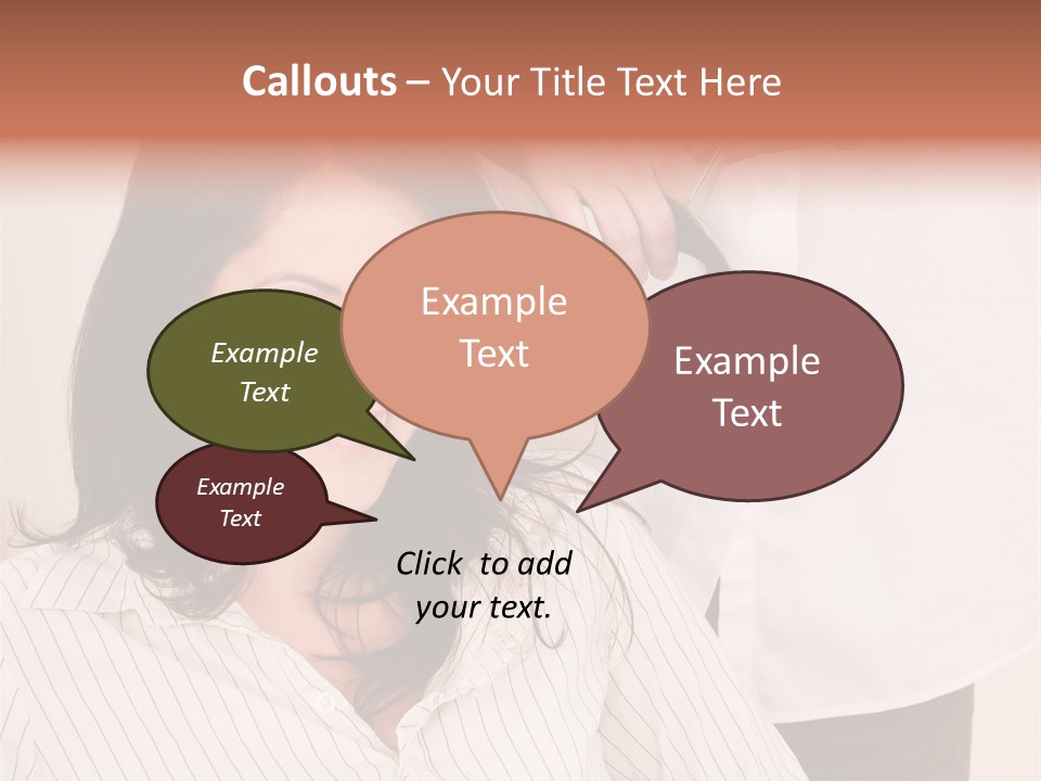 A Woman Getting Her Hair Styled By A Hair Stylist PowerPoint Template