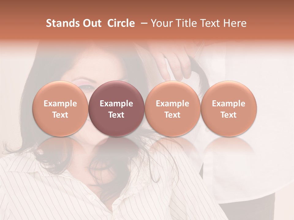 A Woman Getting Her Hair Styled By A Hair Stylist PowerPoint Template