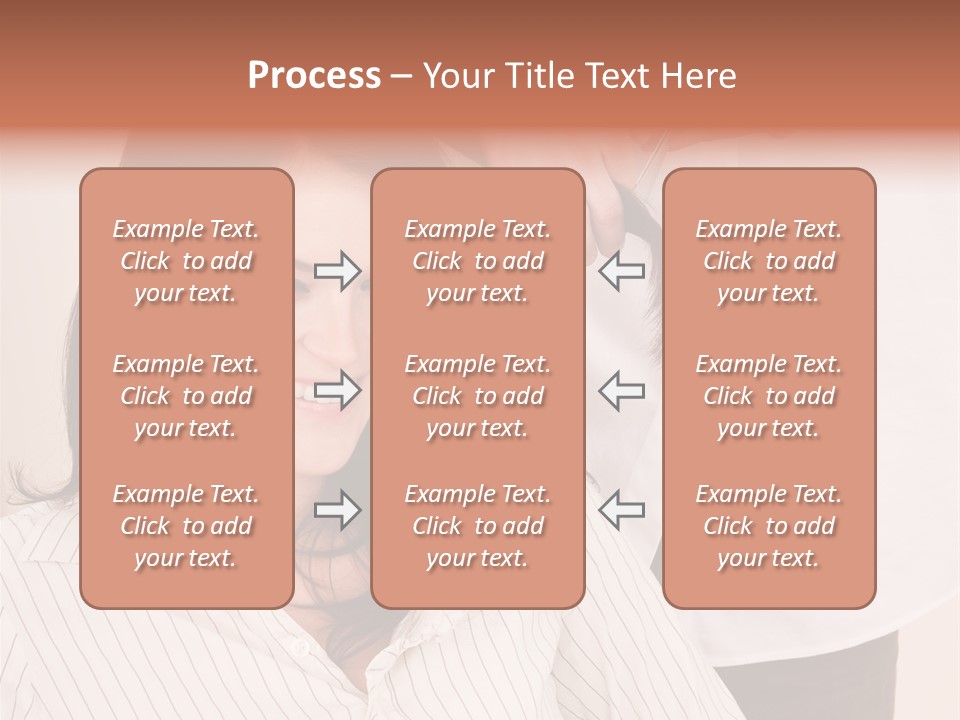 A Woman Getting Her Hair Styled By A Hair Stylist PowerPoint Template