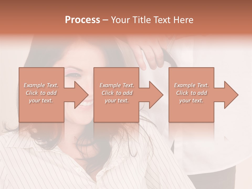 A Woman Getting Her Hair Styled By A Hair Stylist PowerPoint Template