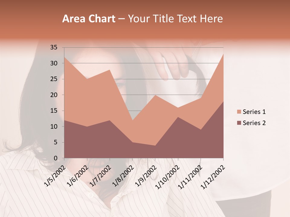 A Woman Getting Her Hair Styled By A Hair Stylist PowerPoint Template