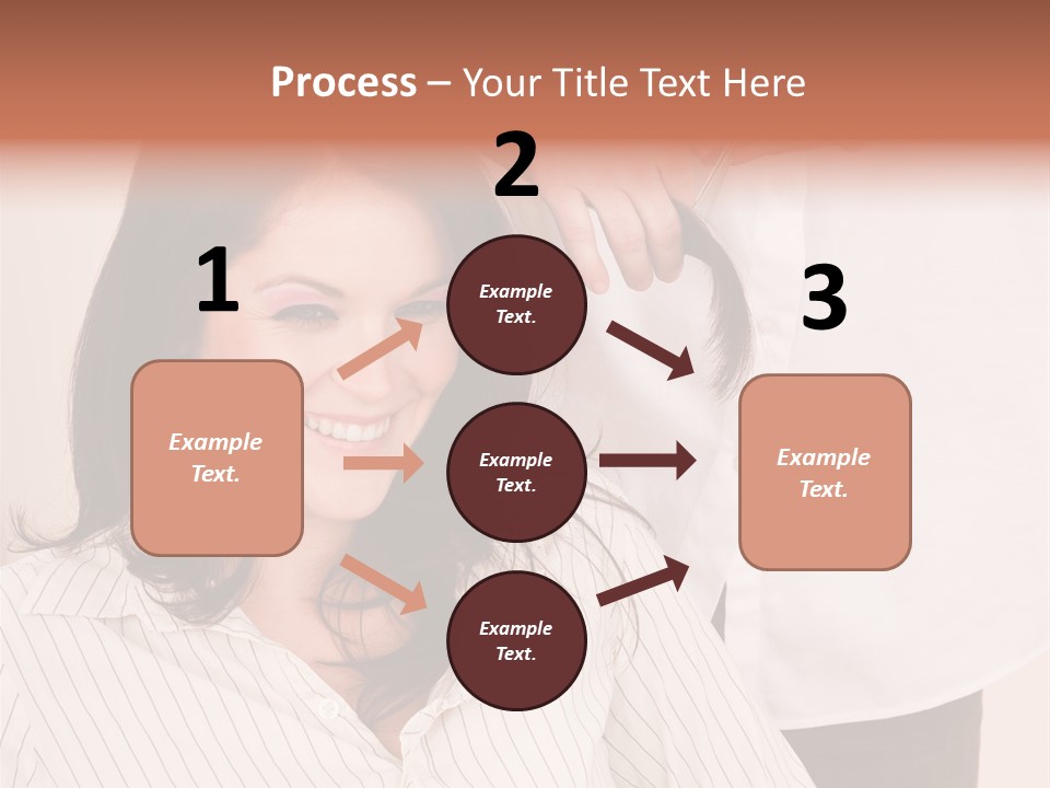 A Woman Getting Her Hair Styled By A Hair Stylist PowerPoint Template