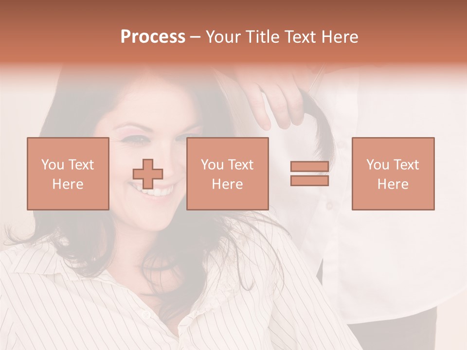 A Woman Getting Her Hair Styled By A Hair Stylist PowerPoint Template