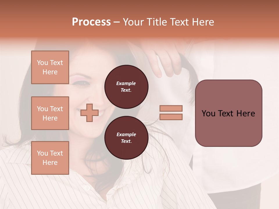 A Woman Getting Her Hair Styled By A Hair Stylist PowerPoint Template