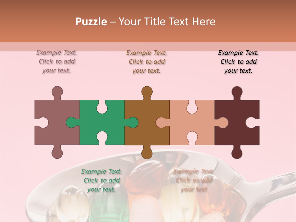 A Spoon Filled With Pills On Top Of A Pink Background PowerPoint Template