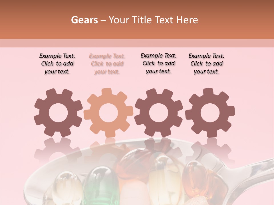A Spoon Filled With Pills On Top Of A Pink Background PowerPoint Template