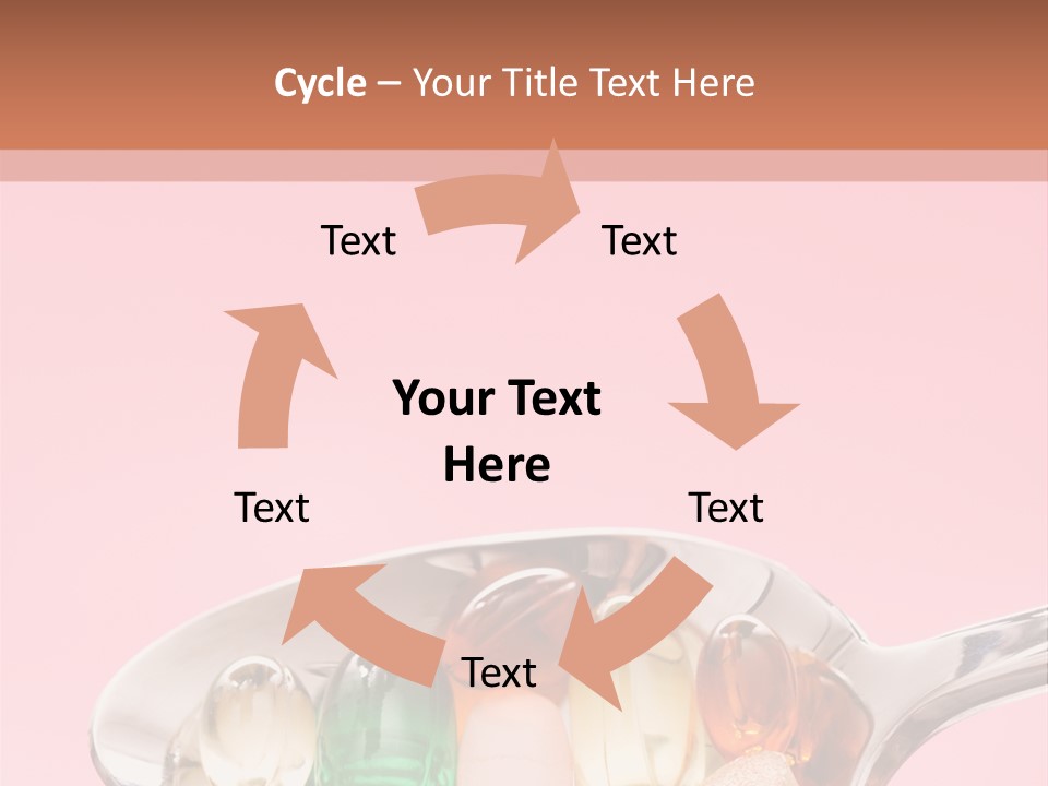 A Spoon Filled With Pills On Top Of A Pink Background PowerPoint Template