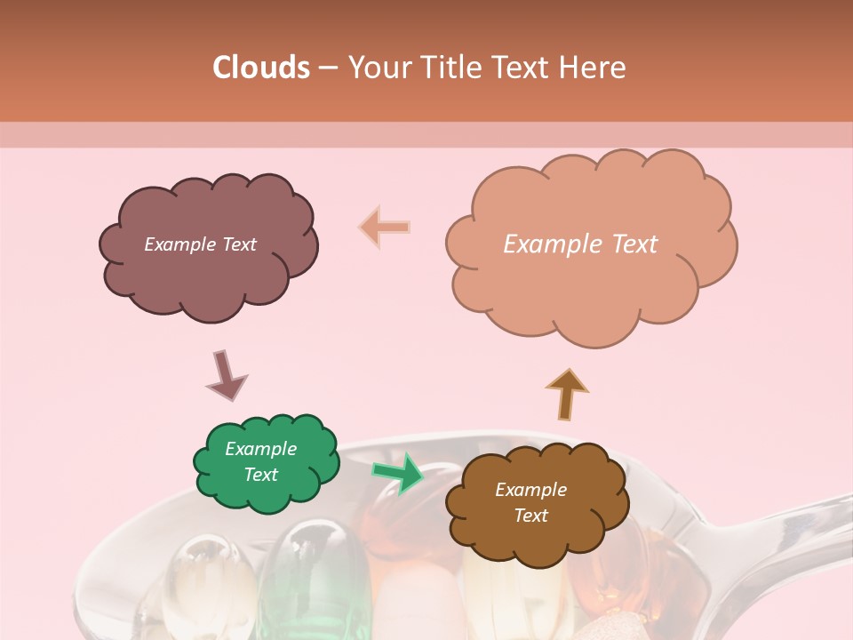 A Spoon Filled With Pills On Top Of A Pink Background PowerPoint Template