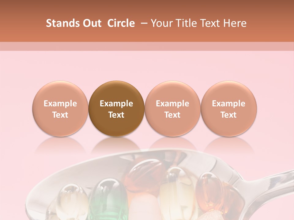 A Spoon Filled With Pills On Top Of A Pink Background PowerPoint Template