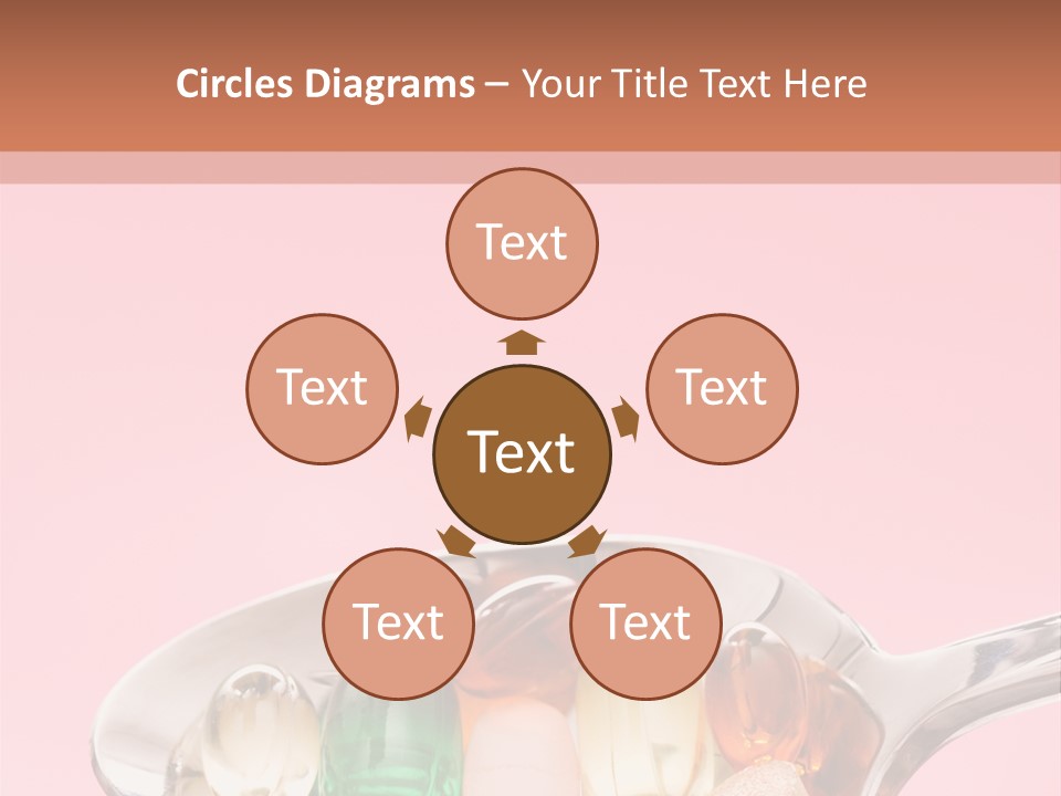 A Spoon Filled With Pills On Top Of A Pink Background PowerPoint Template