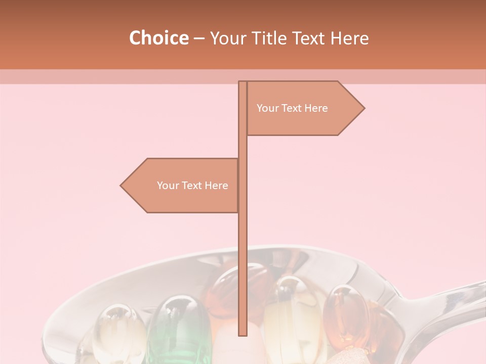 A Spoon Filled With Pills On Top Of A Pink Background PowerPoint Template