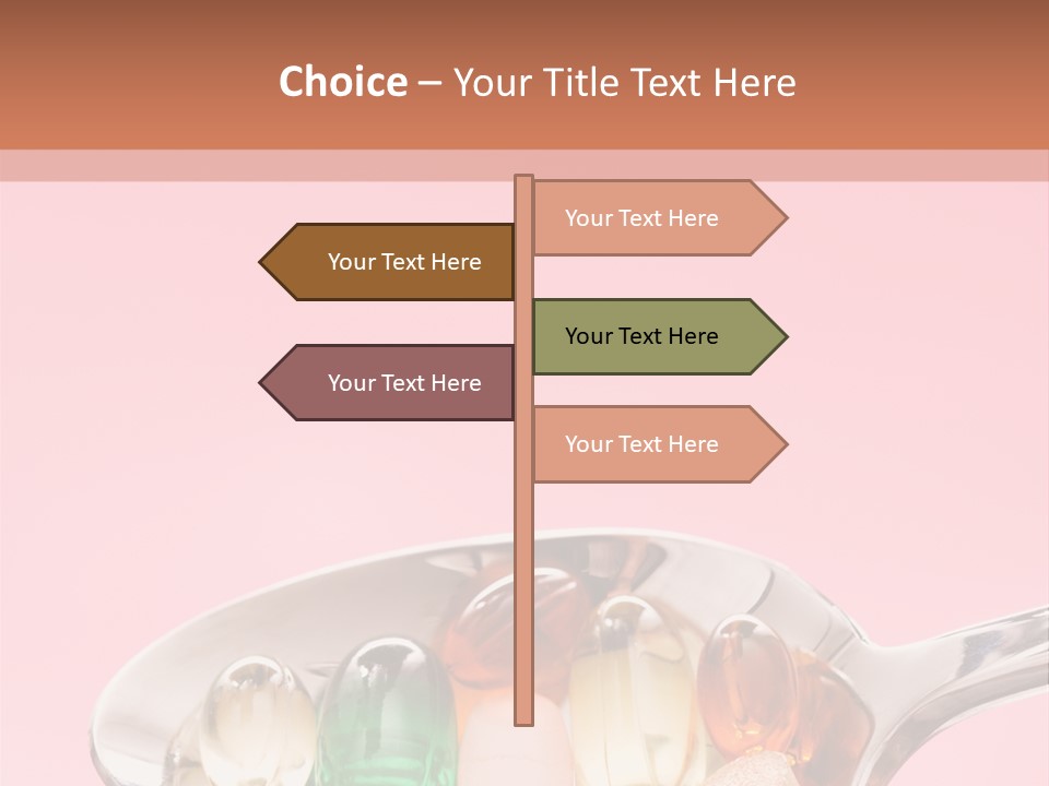A Spoon Filled With Pills On Top Of A Pink Background PowerPoint Template