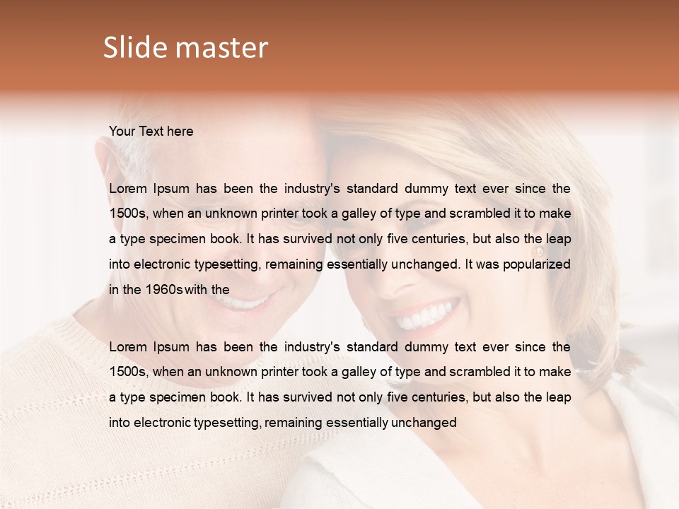 A Man And Woman Are Smiling For The Camera PowerPoint Template