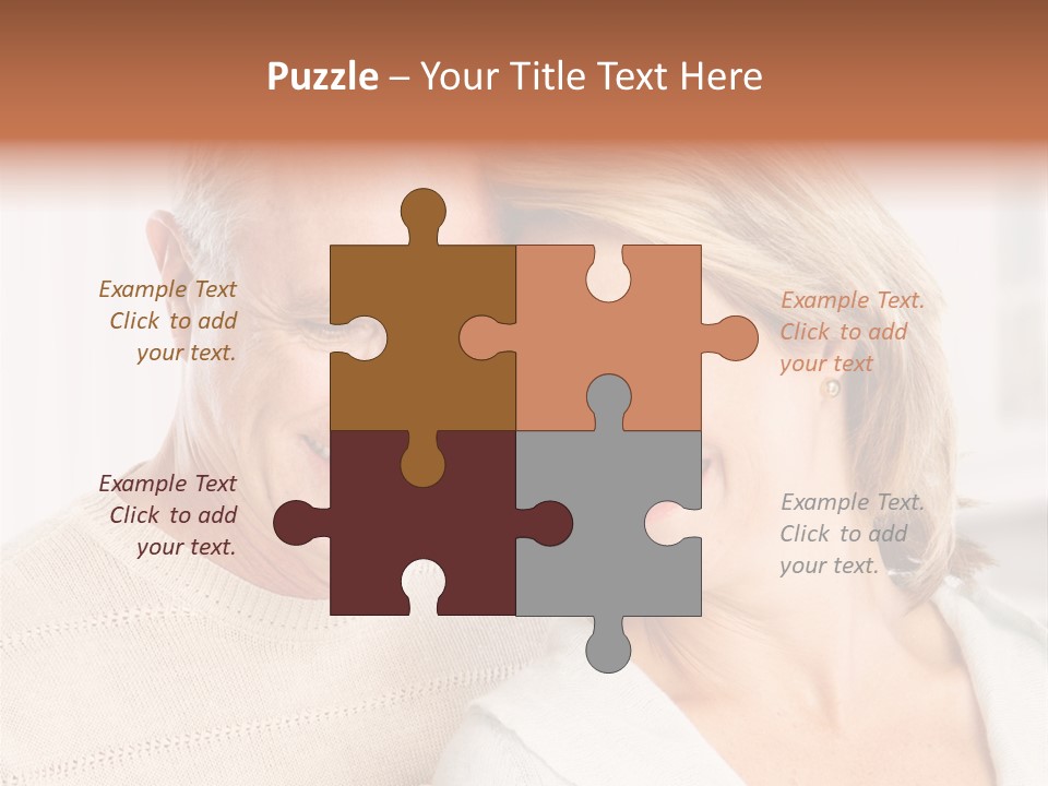 A Man And Woman Are Smiling For The Camera PowerPoint Template