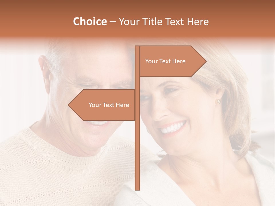 A Man And Woman Are Smiling For The Camera PowerPoint Template