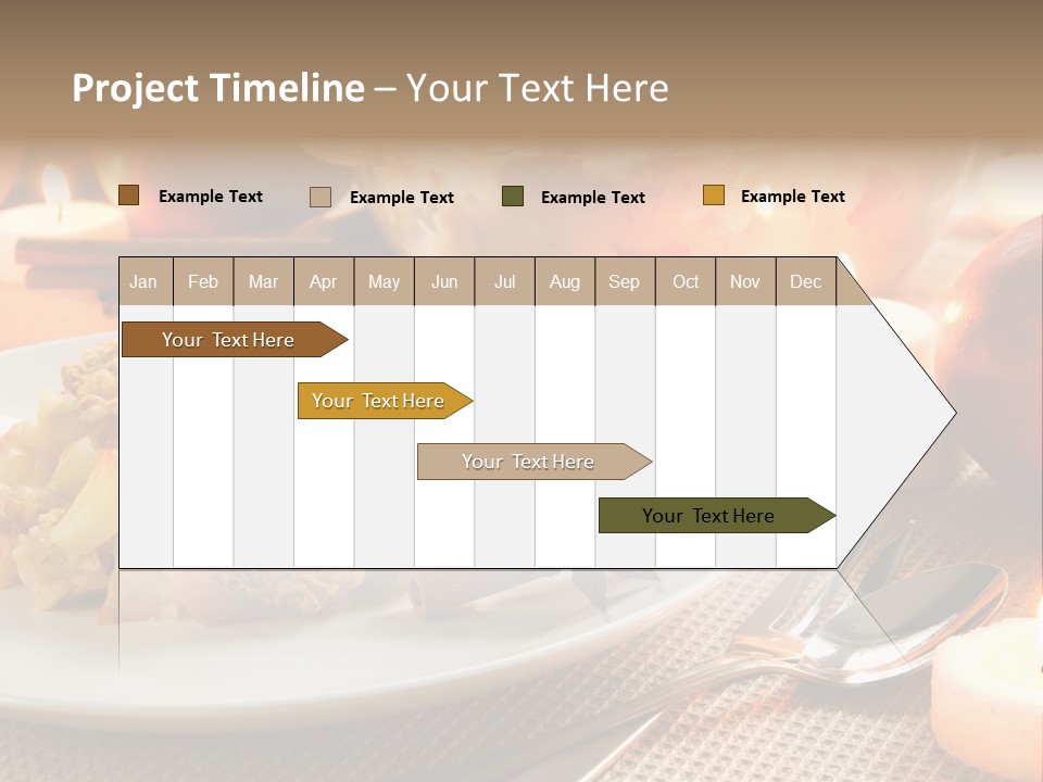 A White Plate Topped With Food Next To A Candle PowerPoint Template