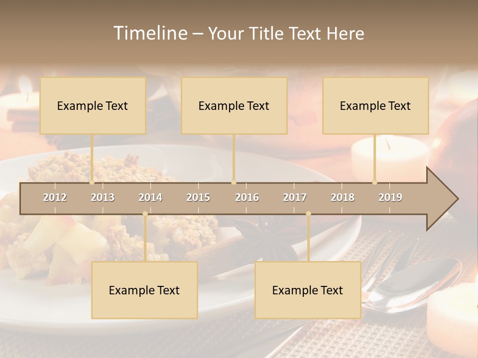 A White Plate Topped With Food Next To A Candle PowerPoint Template