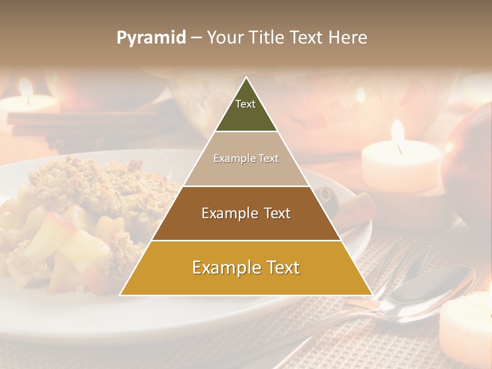 A White Plate Topped With Food Next To A Candle PowerPoint Template