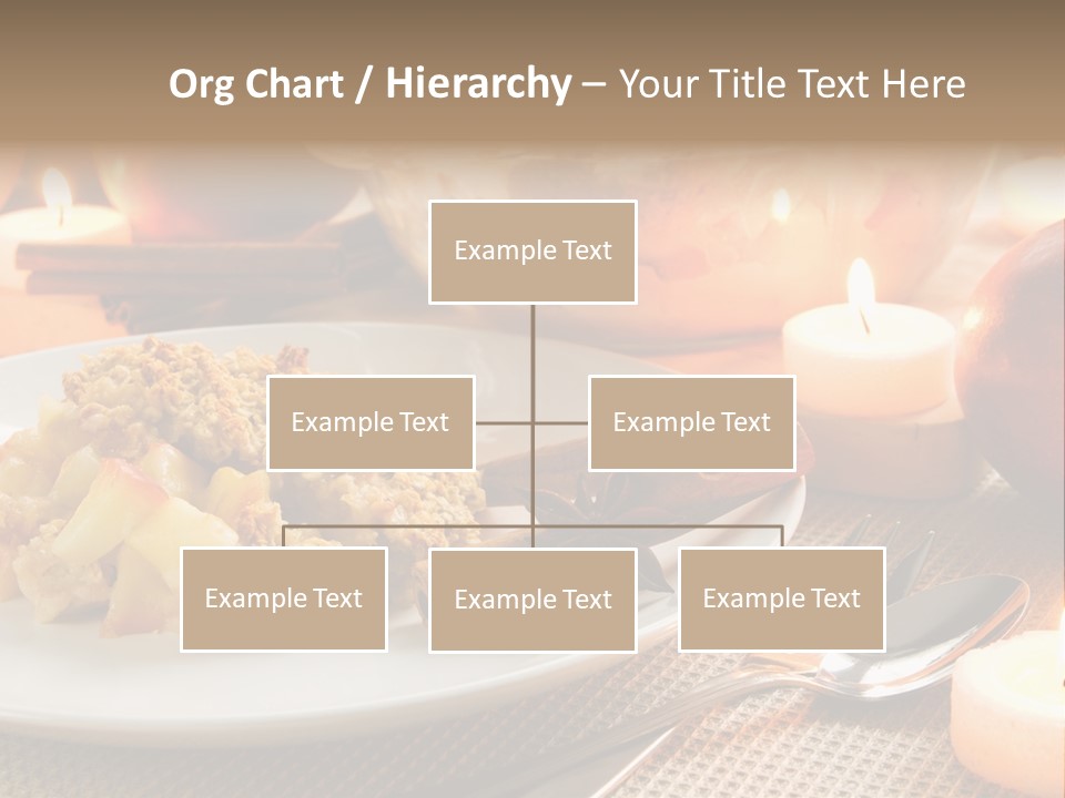 A White Plate Topped With Food Next To A Candle PowerPoint Template
