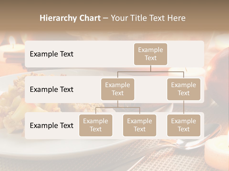 A White Plate Topped With Food Next To A Candle PowerPoint Template