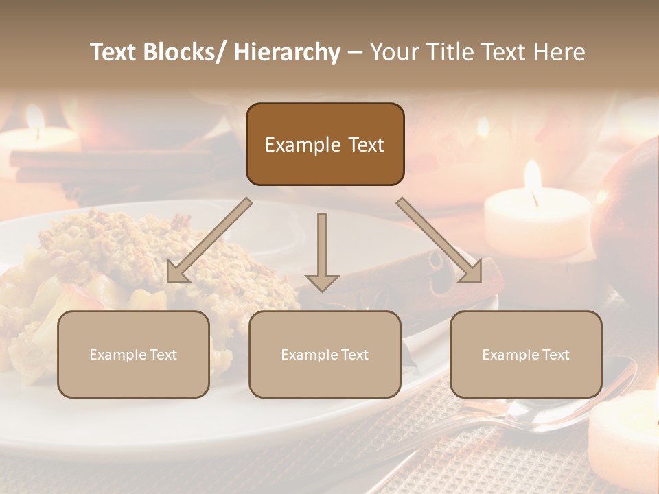 A White Plate Topped With Food Next To A Candle PowerPoint Template