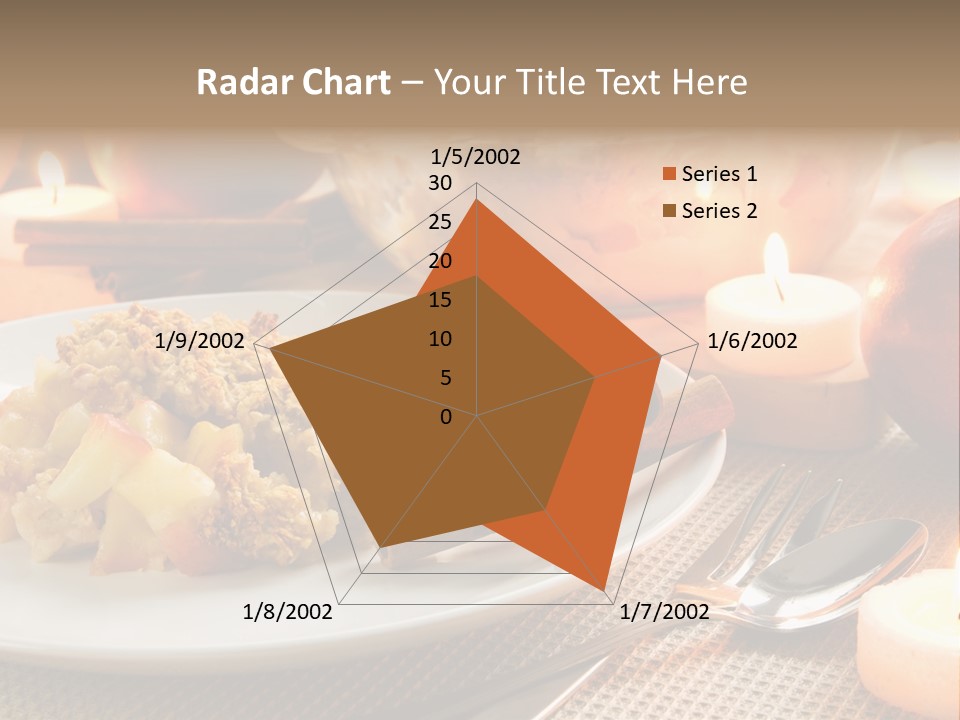 A White Plate Topped With Food Next To A Candle PowerPoint Template