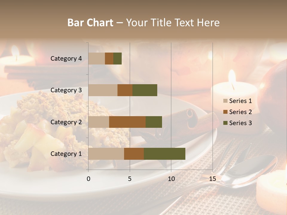 A White Plate Topped With Food Next To A Candle PowerPoint Template